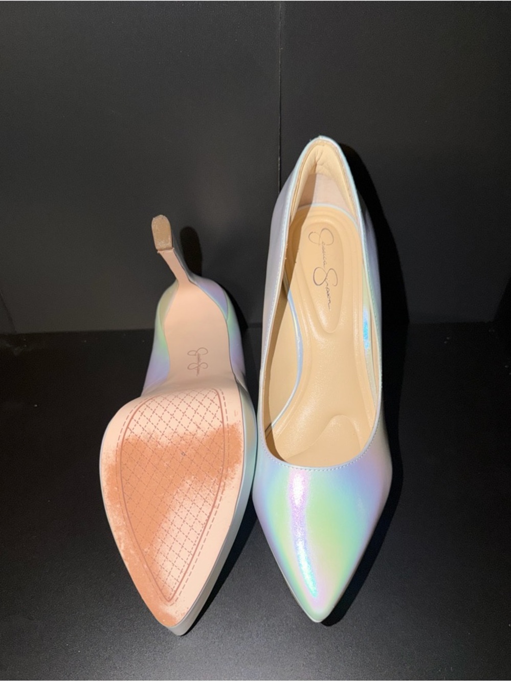 Jessica Simpson Iridescent Pastel Pointed-Toe Pumps - Picture 3 of 4